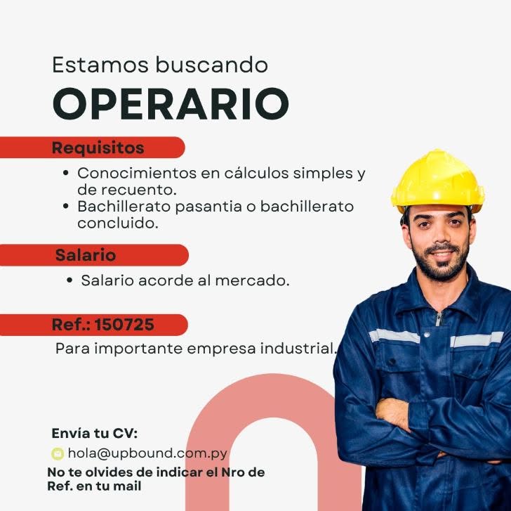 Oferta laboral: Operario — Upbound