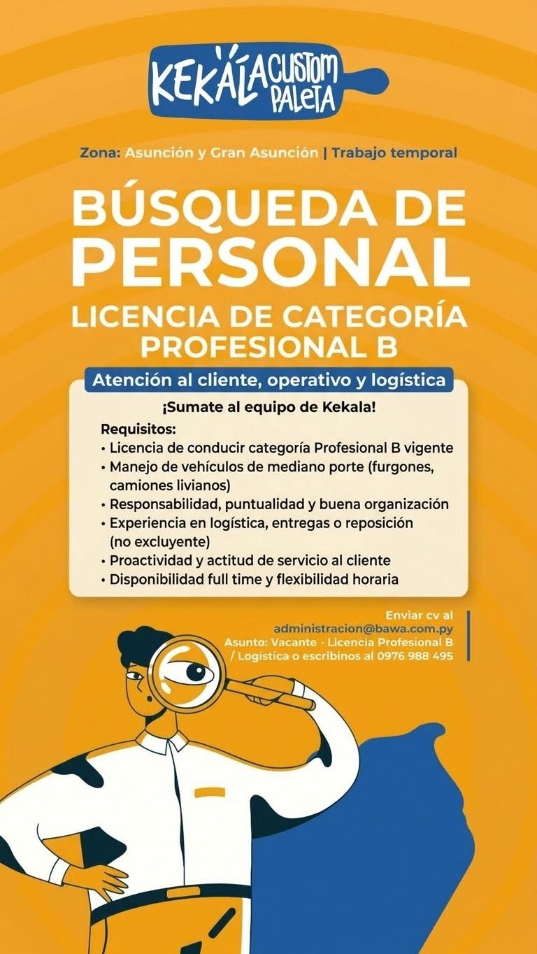 Oferta laboral: Operativo Y Logística — Kekala