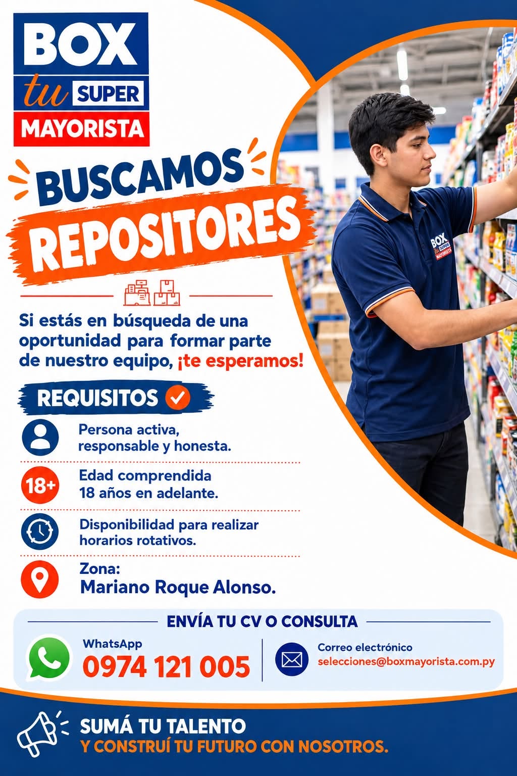 Oferta laboral: Repositores — Box Mayorista