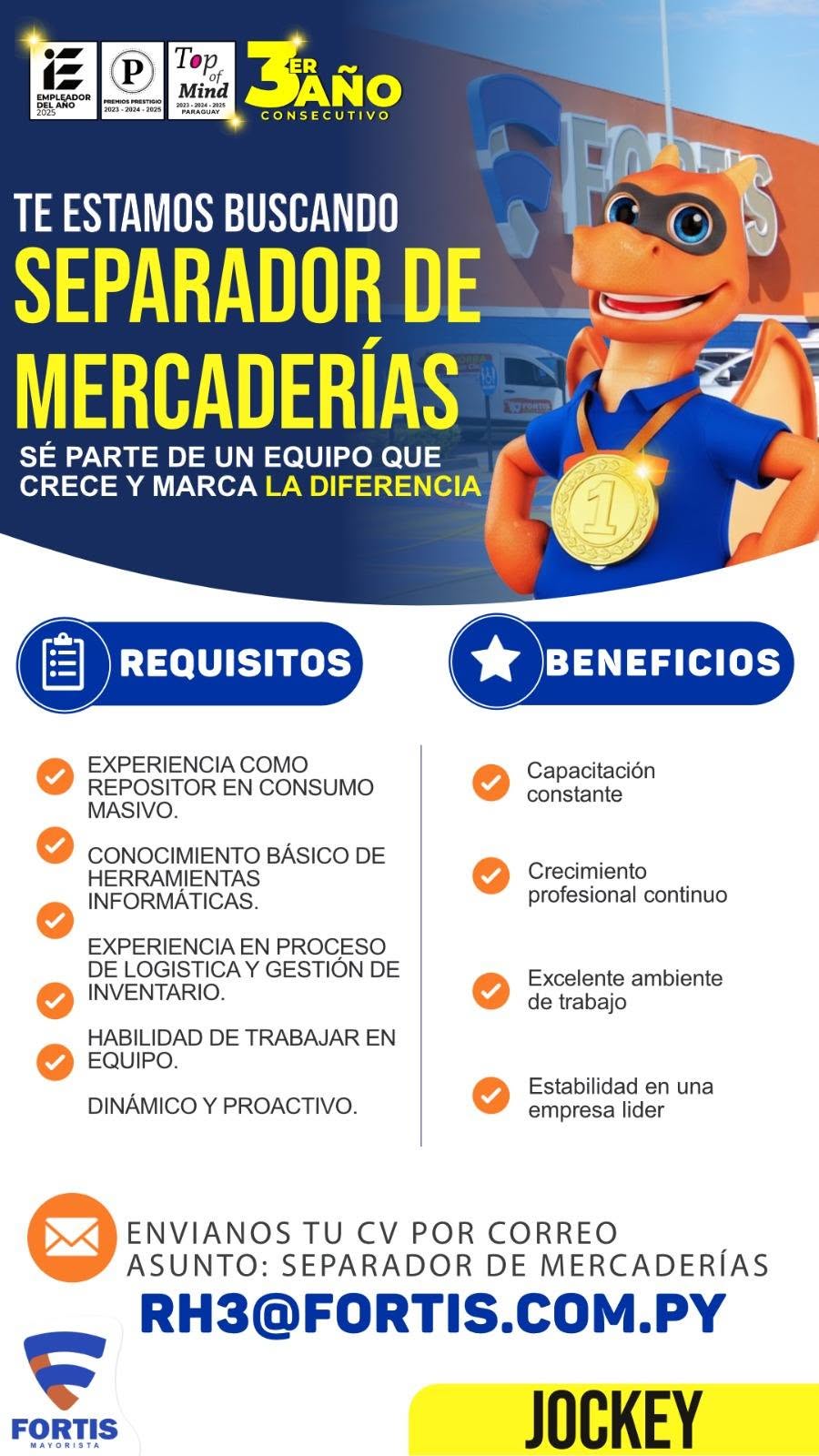 Oferta laboral: Separador De Mercaderías — Fortis