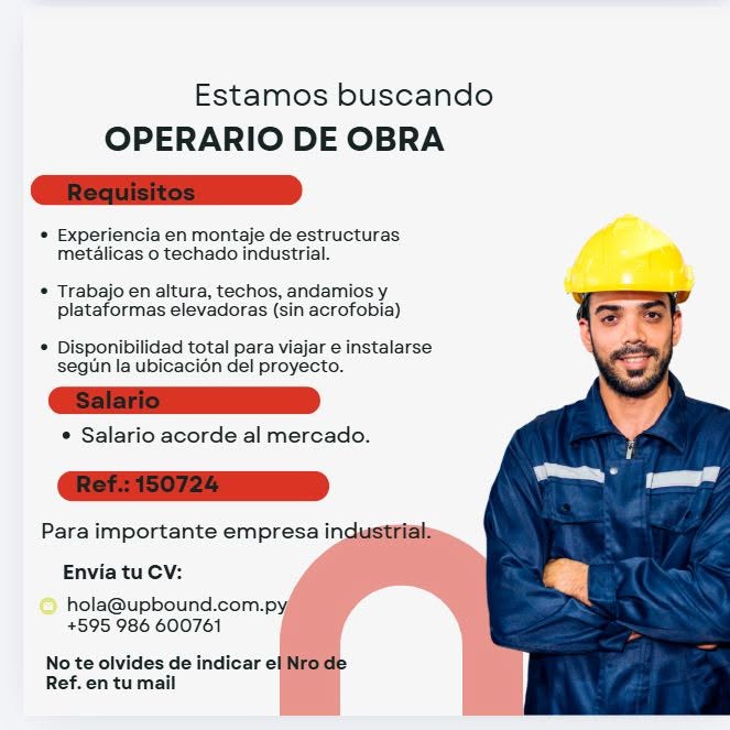 Oferta laboral: Operario De Obra — Upbound