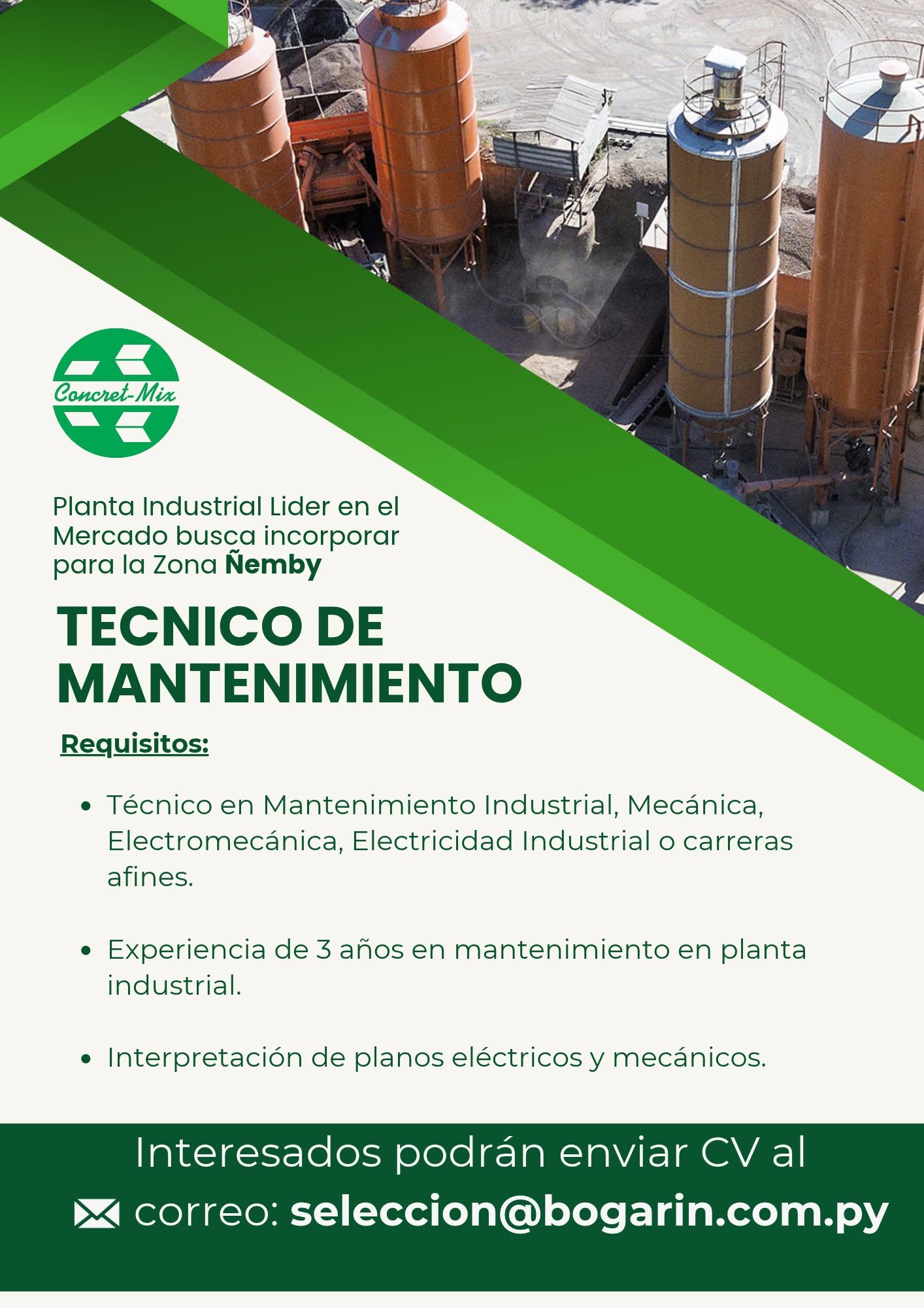 Oferta laboral: Técnico De Mantenimiento — Bogarin