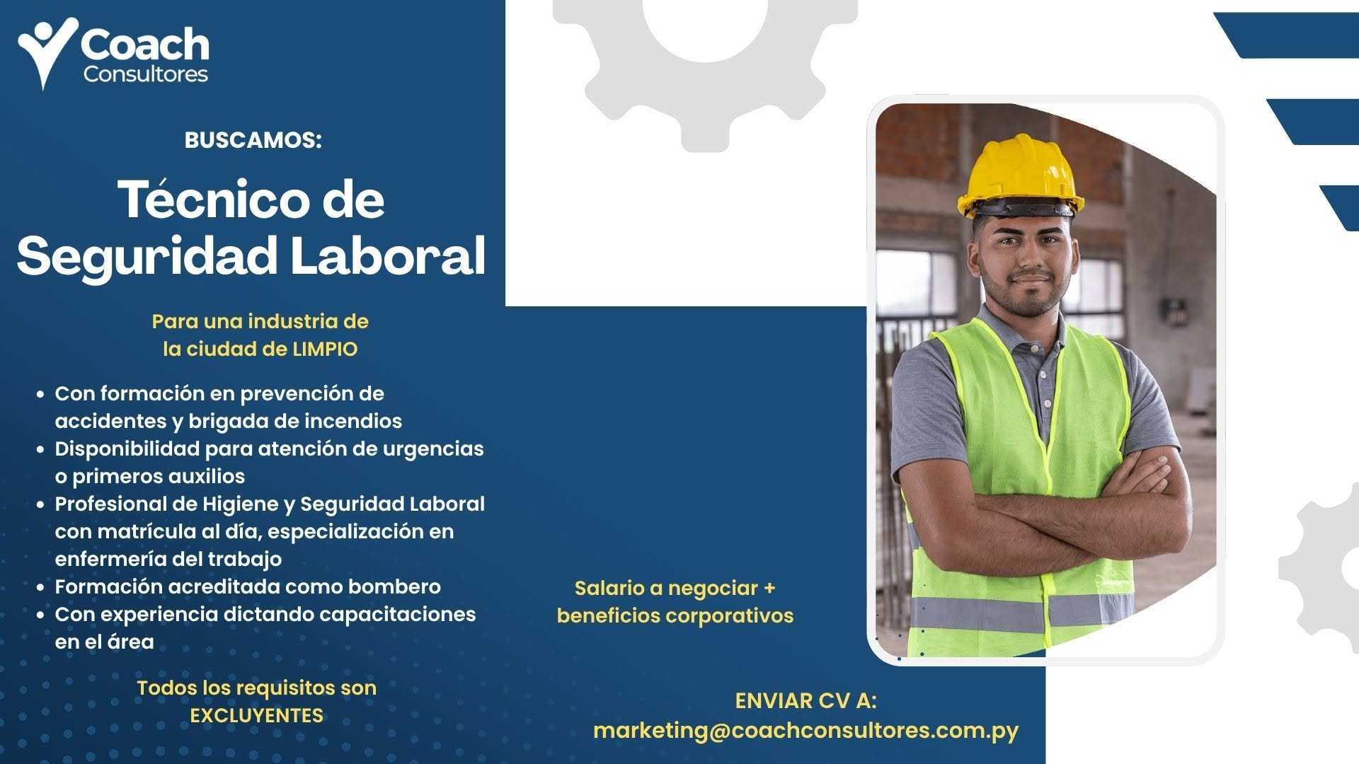 Oferta laboral: Técnico De Seguridad Laboral — Coach Consultores