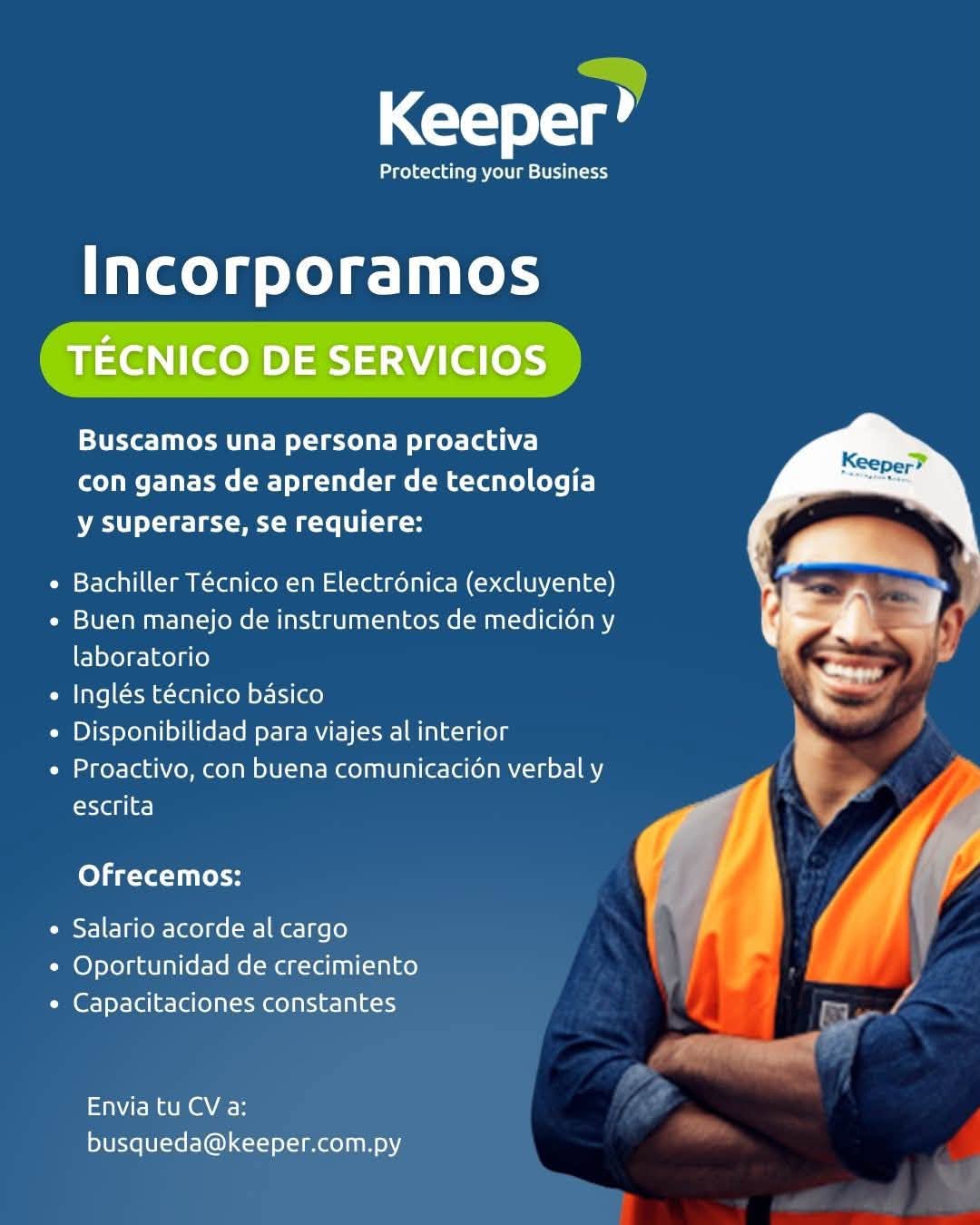 Oferta laboral: Técnico De Servicios — Keeper