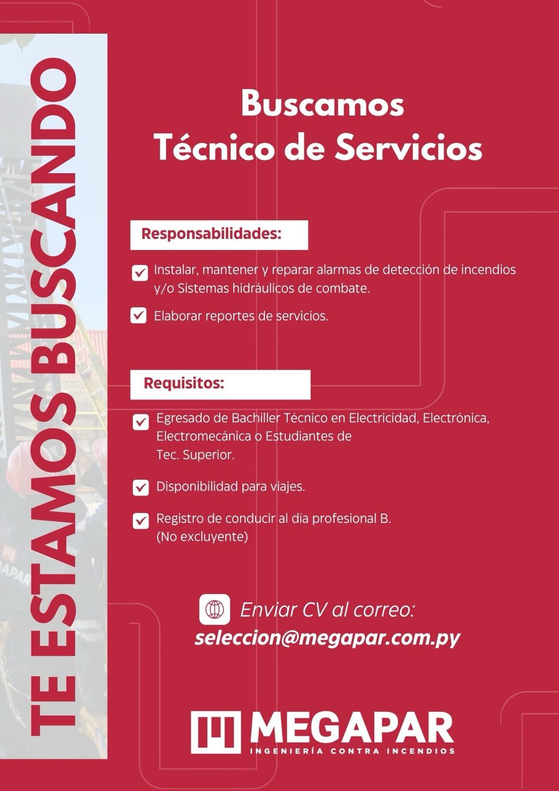 Oferta laboral: Técnico De Servicios