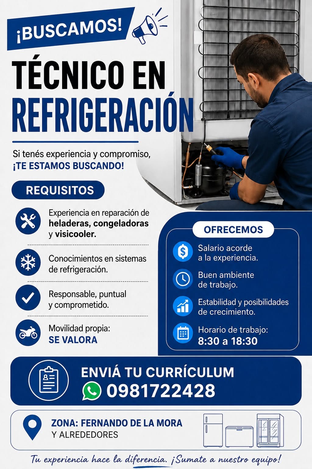 Oferta laboral: Técnico En Refrigeración