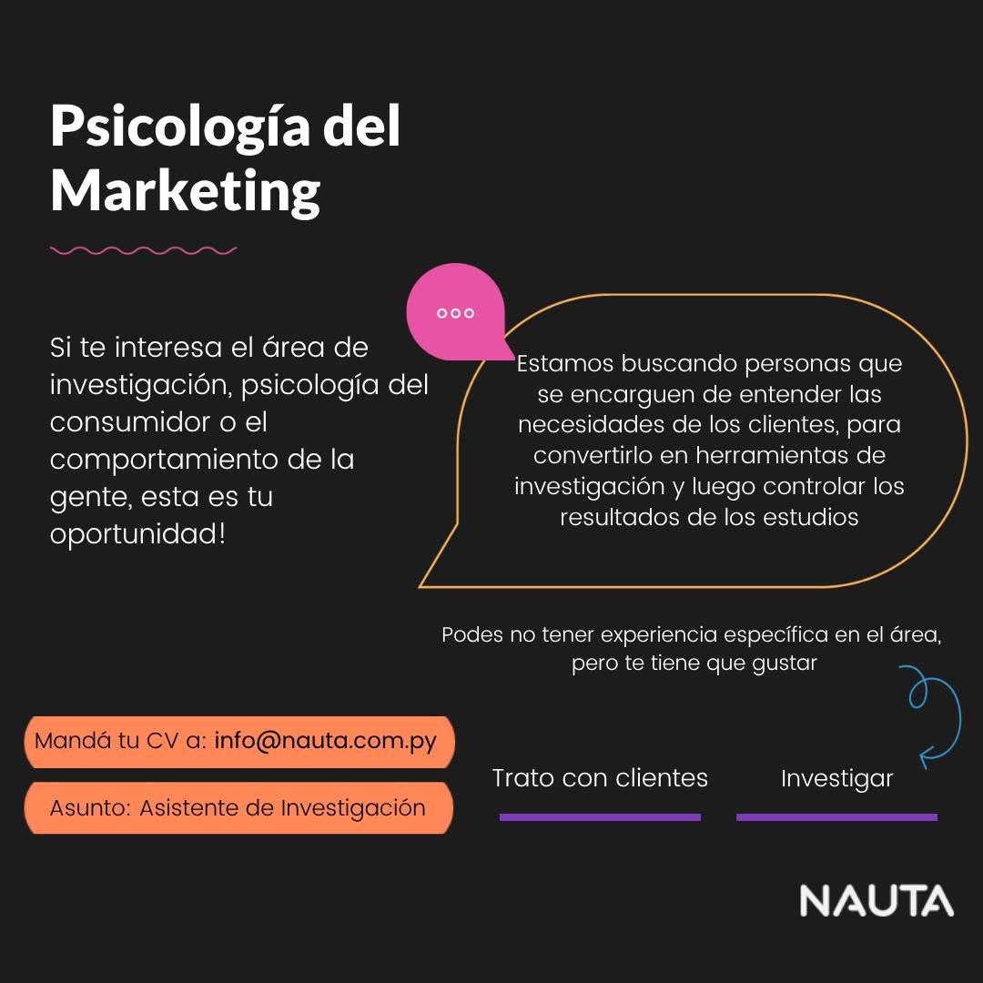 Oferta laboral: Asistente De Investigación — Nauta