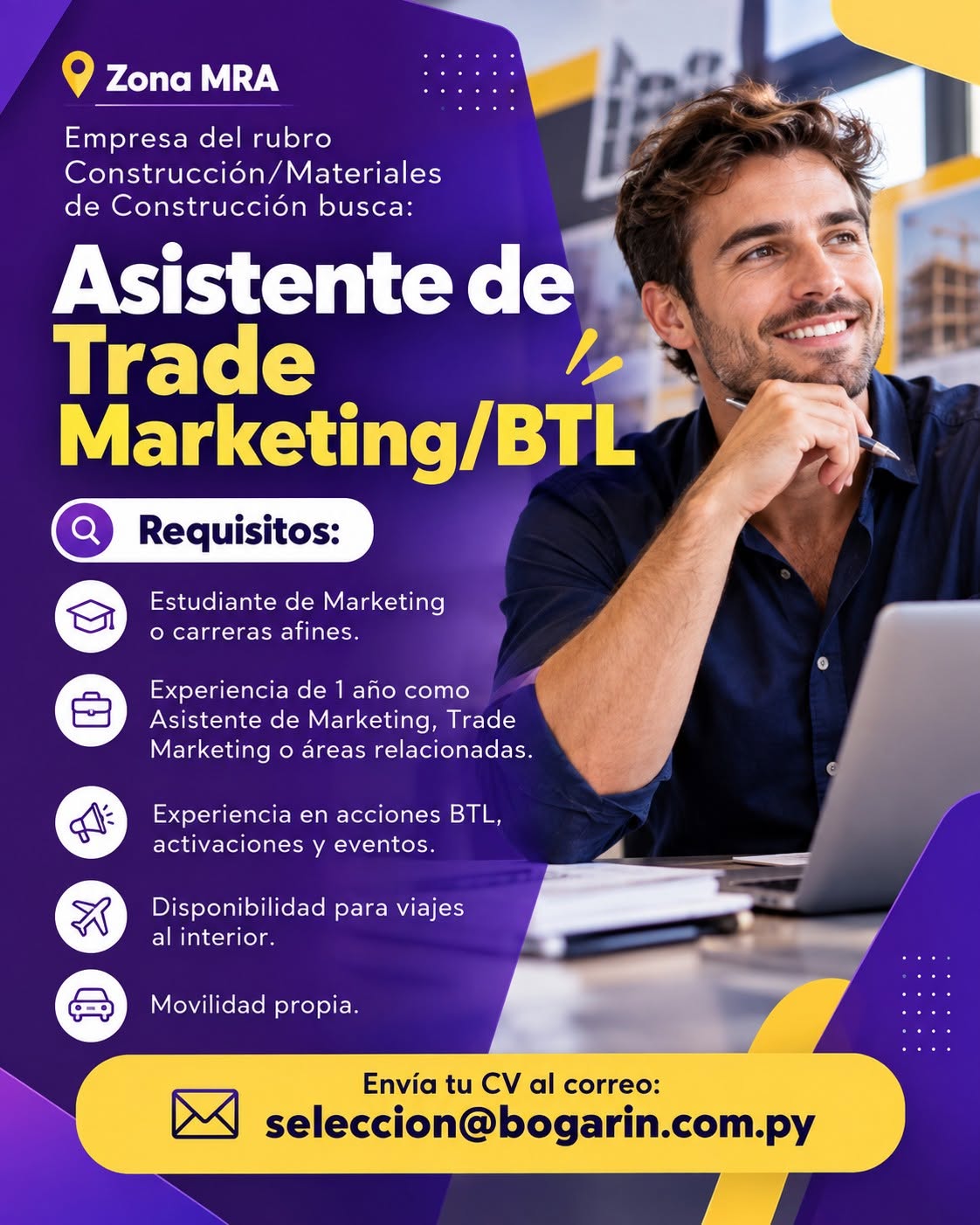 Oferta laboral: Asistente De Trade Marketing — Bogarin