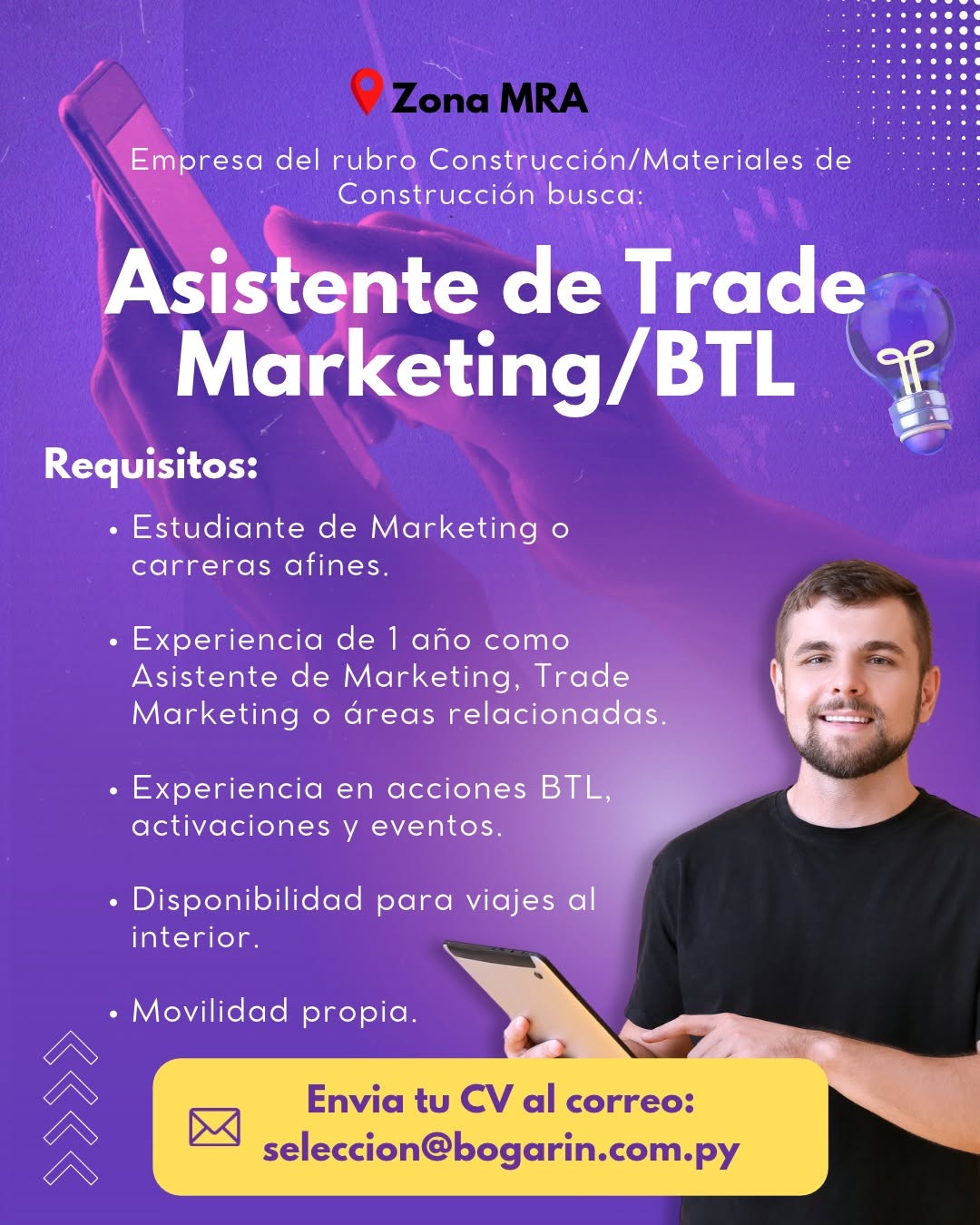 Oferta laboral: Asistente De Trade Marketing BTL — Bogarin