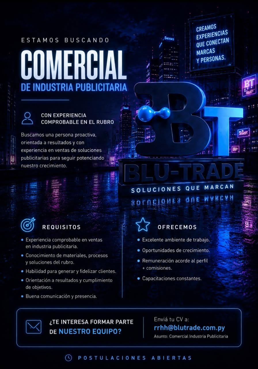 Oferta laboral: Comercial De Industria Publicitaria — BluTrade
