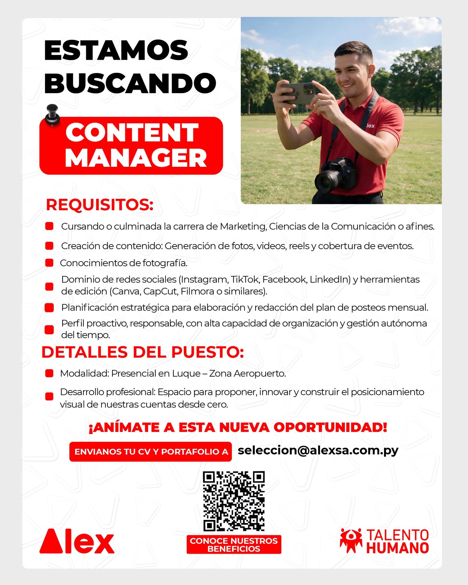 Oferta laboral: Content Manager — Alex SA