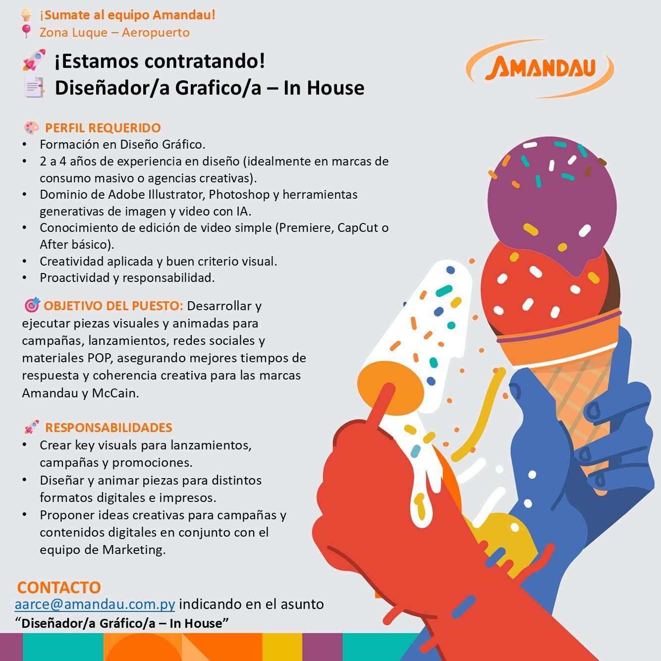 Oferta laboral: Diseñador Gráfico — Amandau