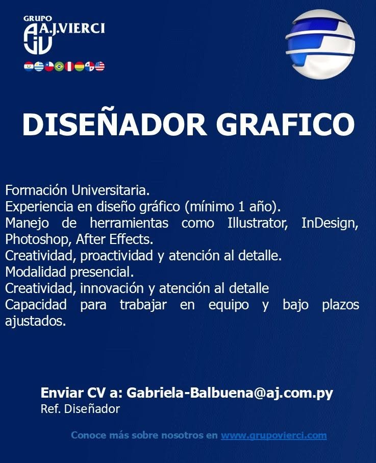 Oferta laboral: Diseñador Gráfico — Grupo Vierci