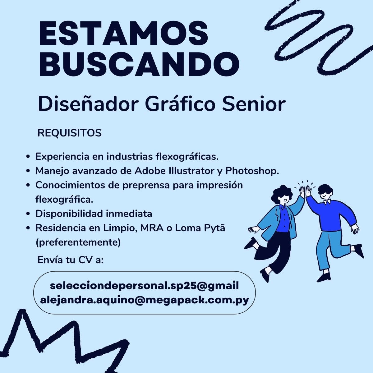 Oferta laboral: Diseñador Gráfico Senior — Megapack