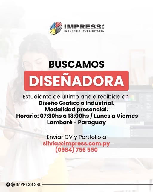 Oferta laboral: Diseñadora — Impress