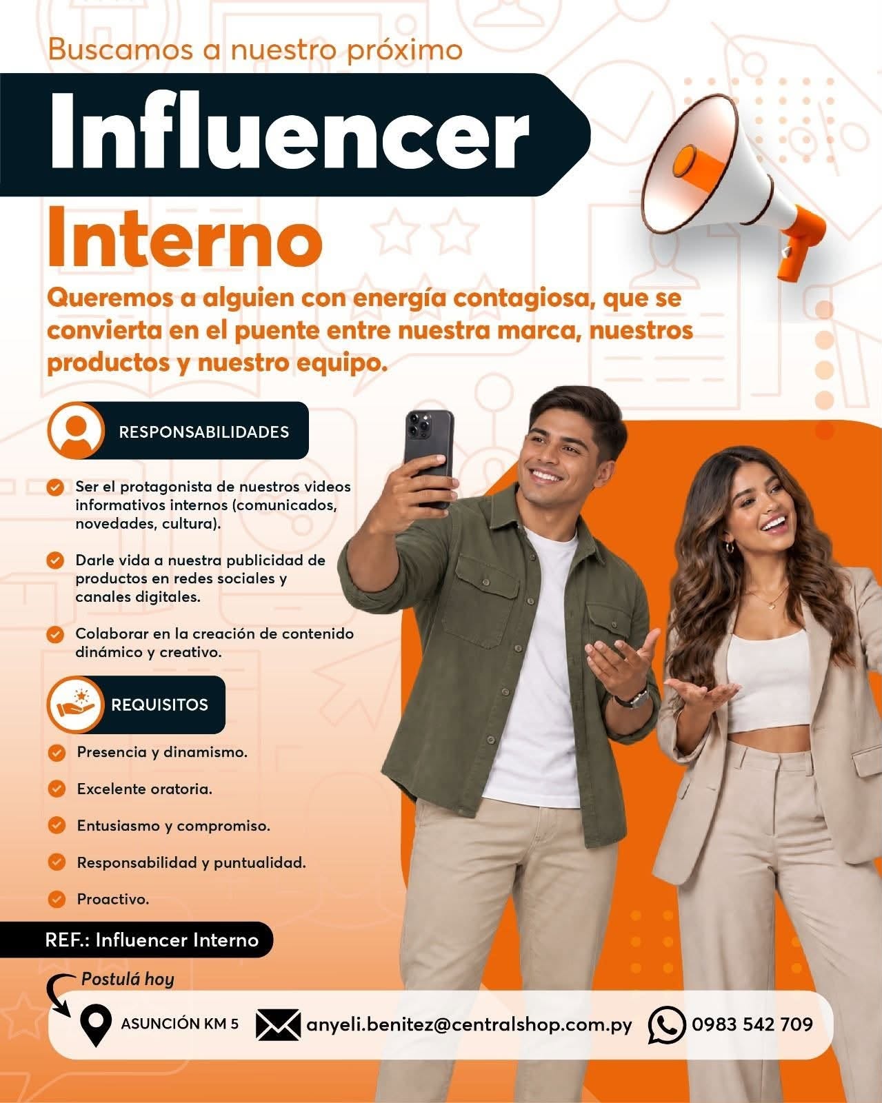 Oferta laboral: Influencer Interno — CentralShop