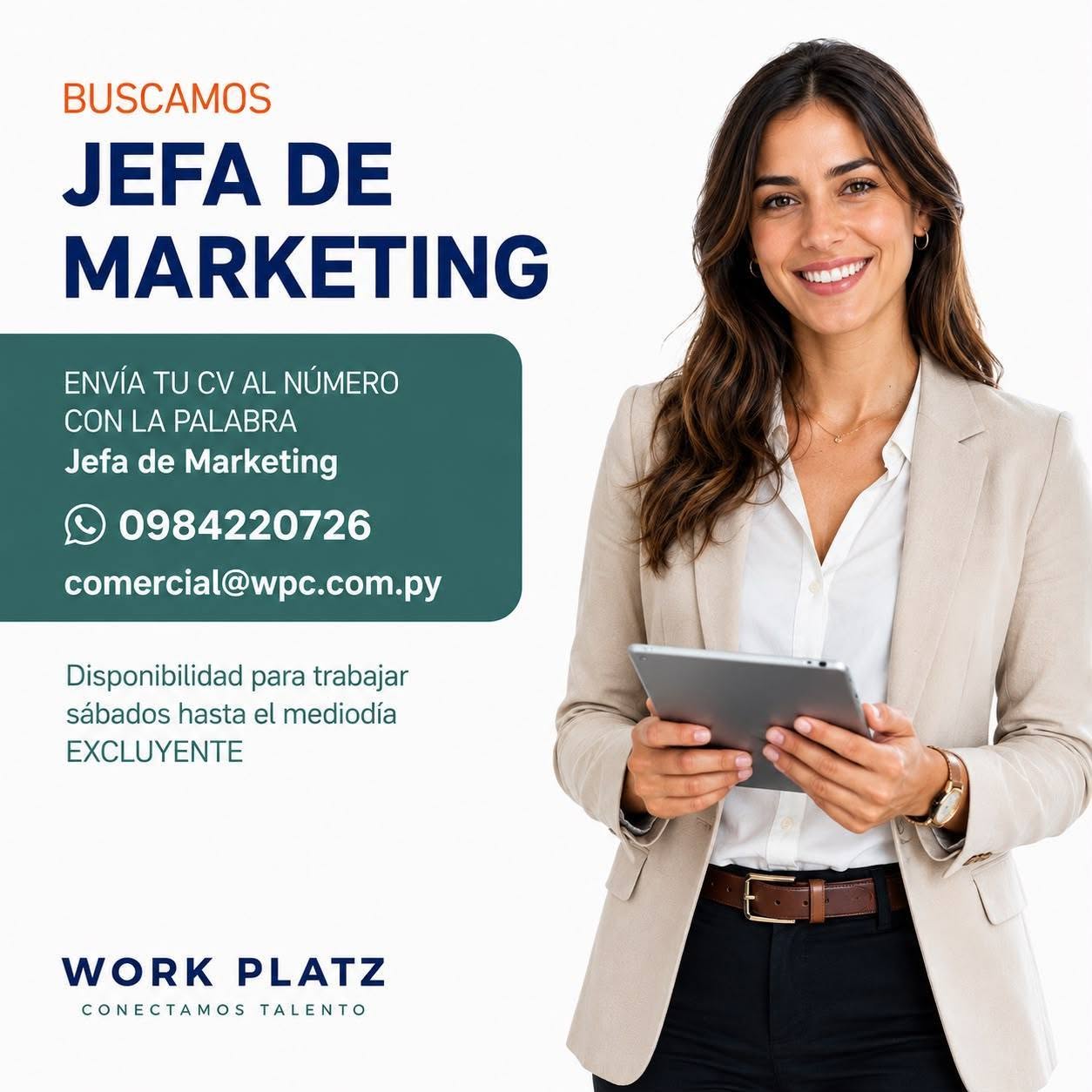 Oferta laboral: Jefa De Marketing — Work Platz