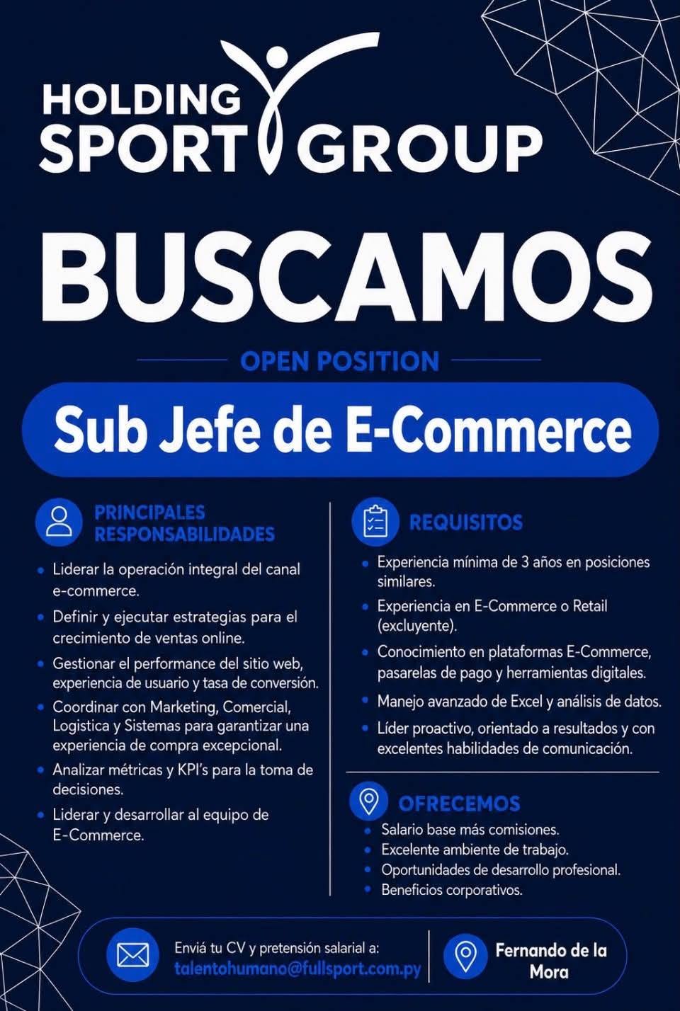 Oferta laboral: Sub Jefe De E Commerce — Fullsport