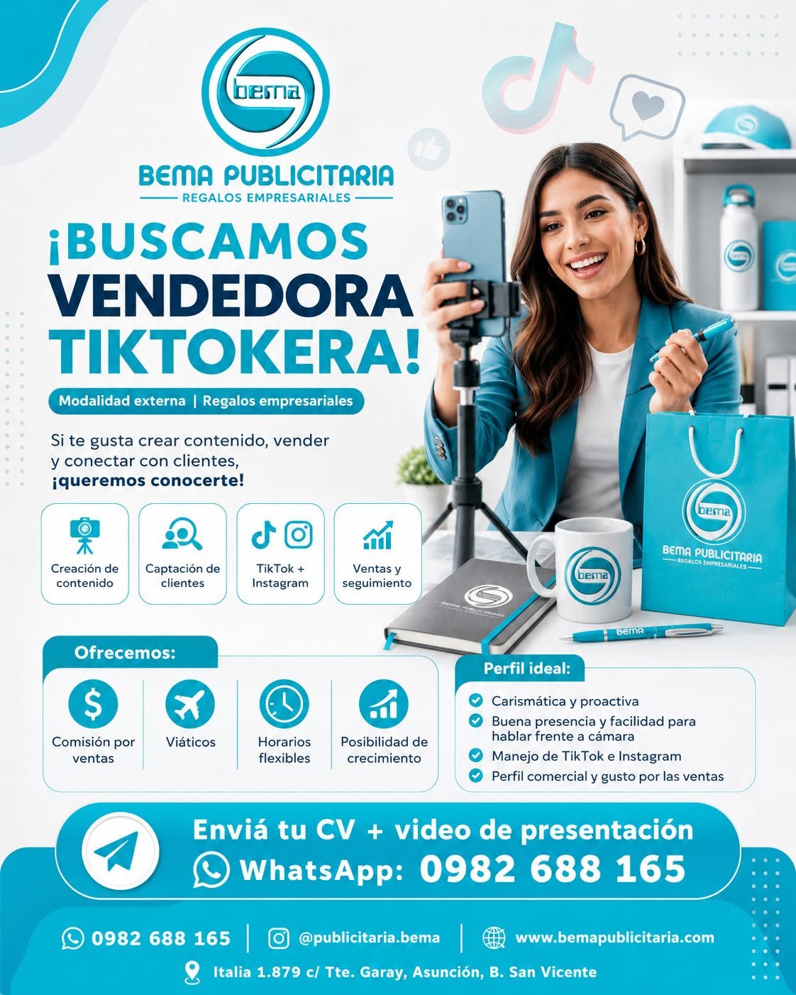 Oferta laboral: Vendedora — Bema Publicitaria