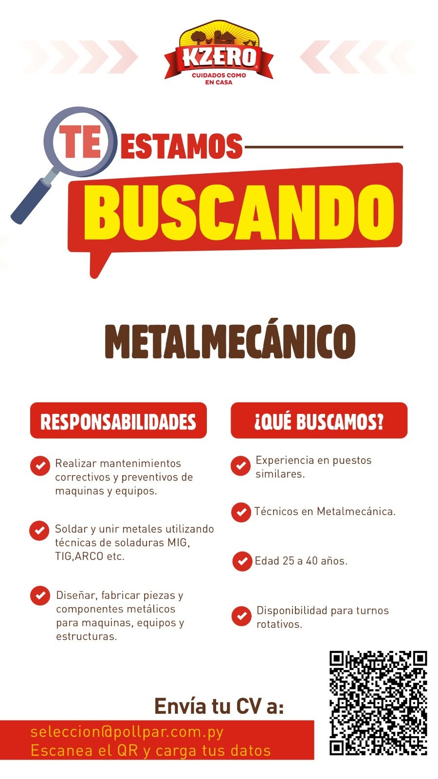 Oferta laboral: Metalmecánico — Pollpar