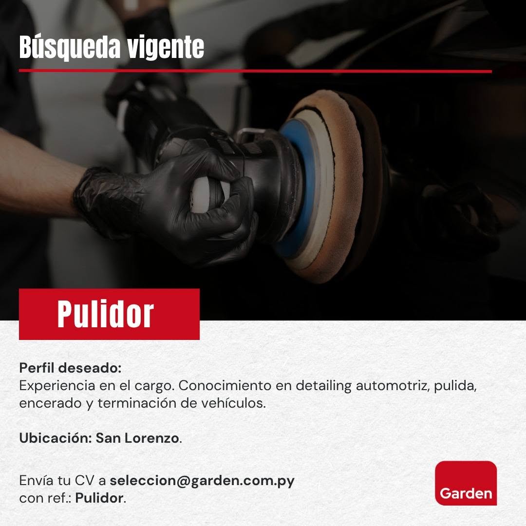 Oferta laboral: Pulidor — Garden