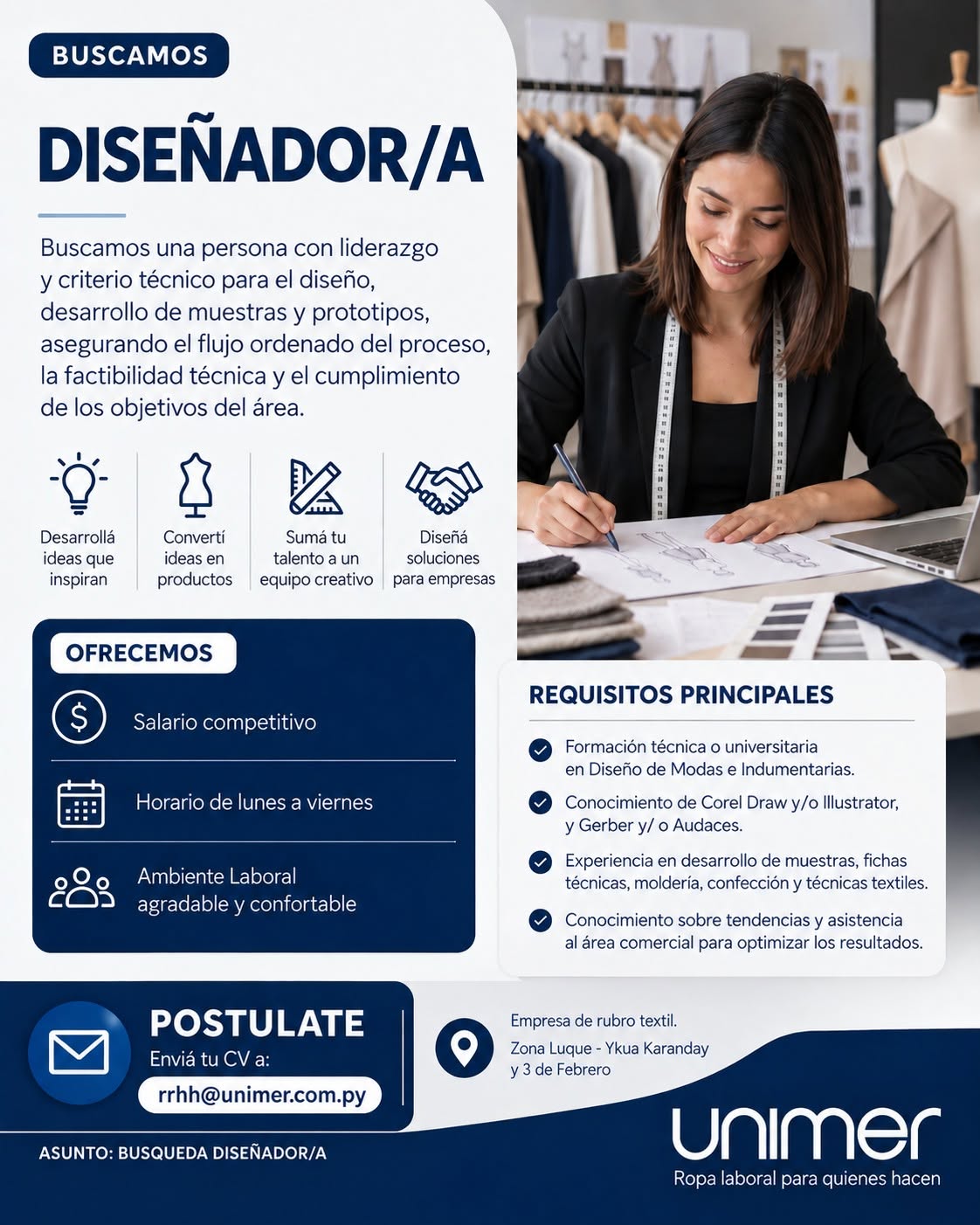 Oferta laboral: Diseñador — Unimer