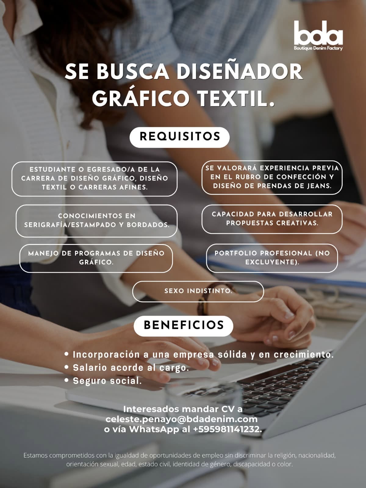 Oferta laboral: Diseñador Gráfico Textil — BD Adenim