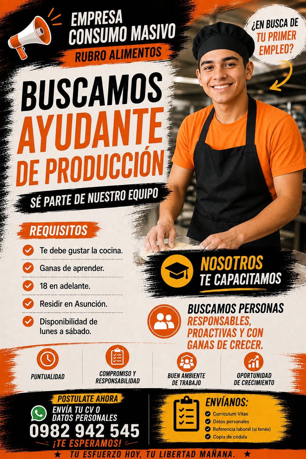 Oferta laboral: Ayudante De Producción