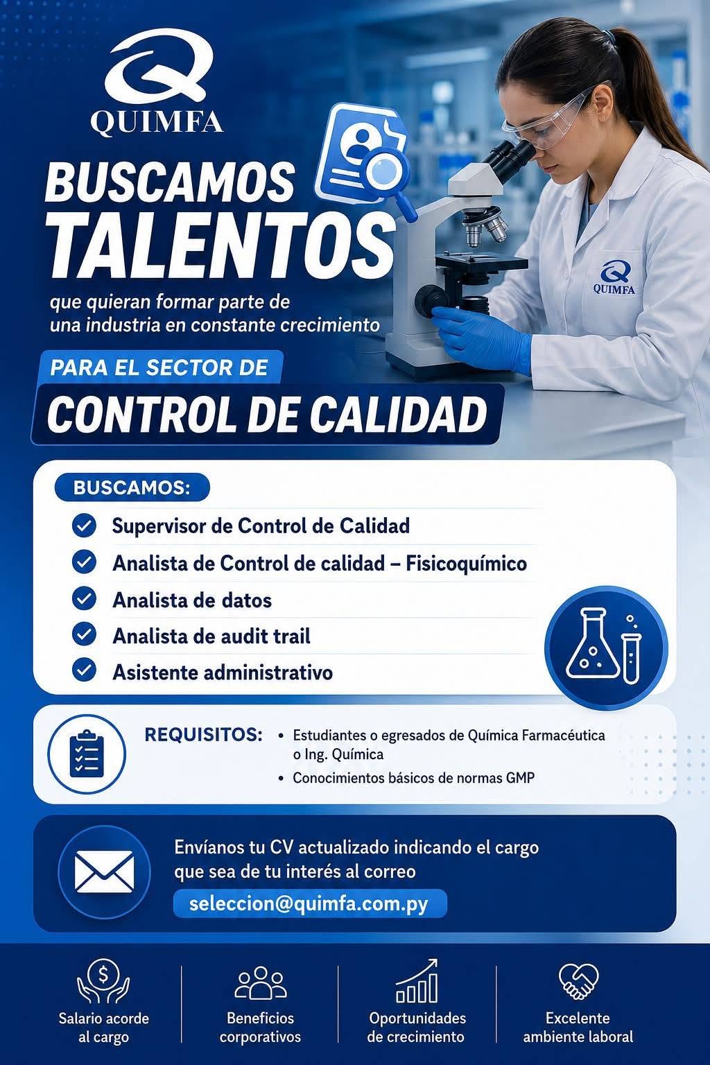 Oferta laboral: Control De Calidad