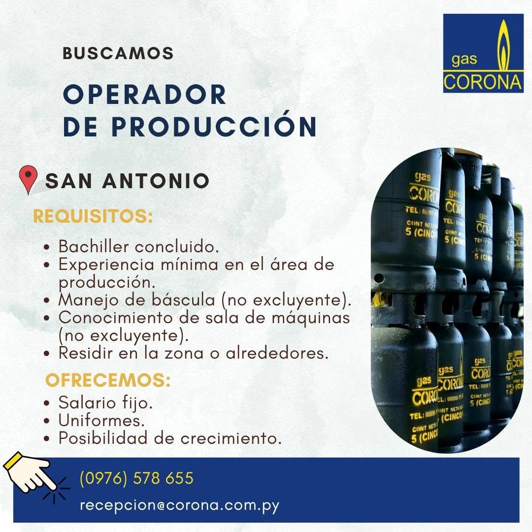 Oferta laboral: Operador De Producción — Corona