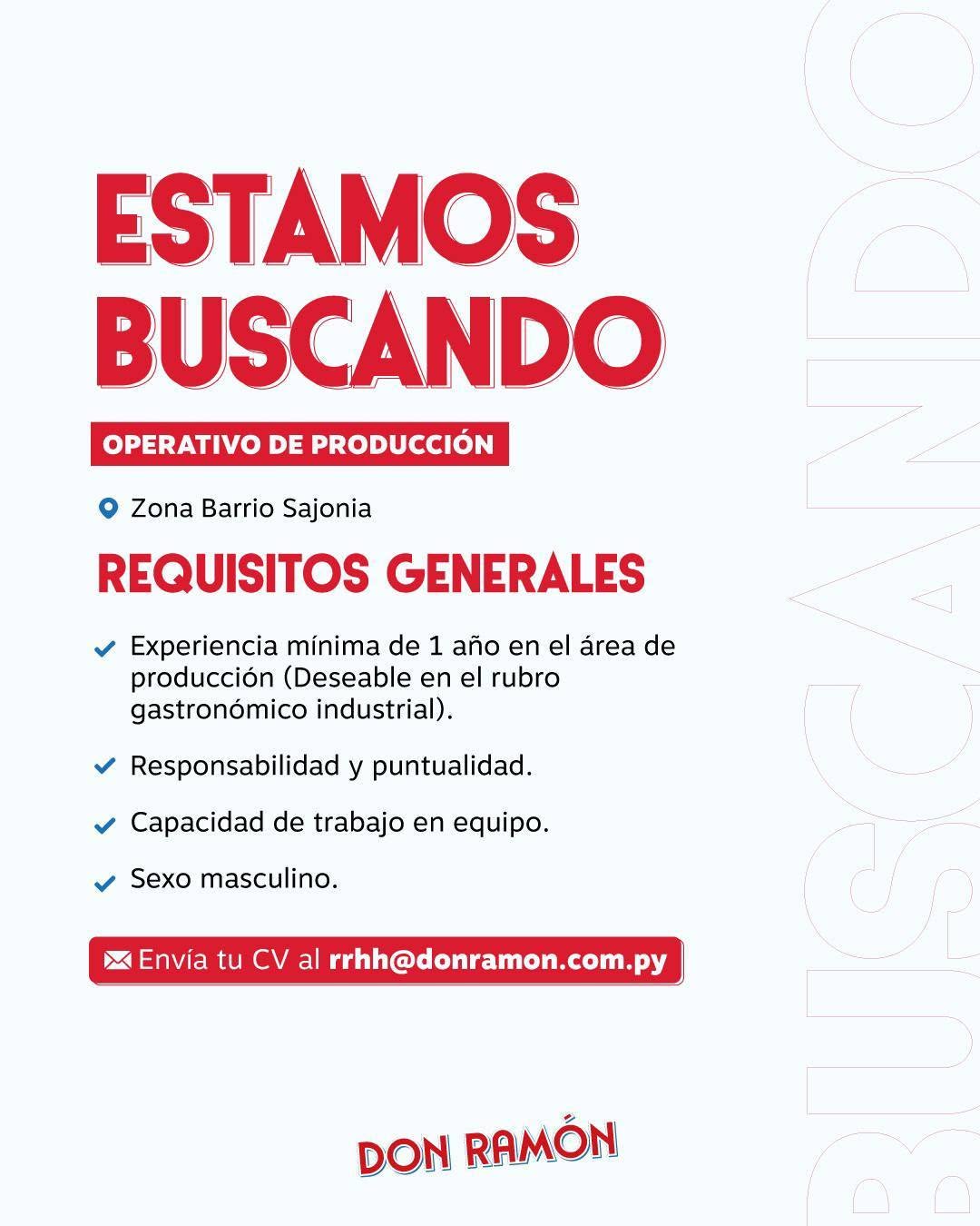 Oferta laboral: Operativo De Producción — Don Ramón
