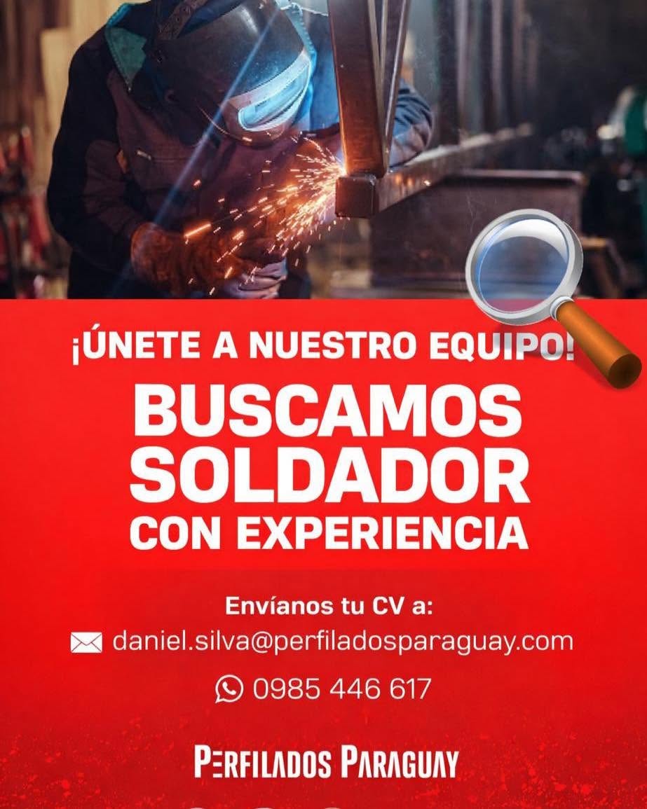 Oferta laboral: Soldador — Perfilados Paraguay