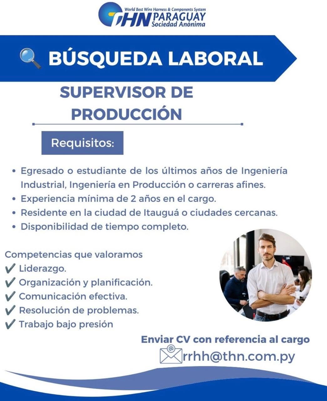 Oferta laboral: Supervisor De Producción — THN
