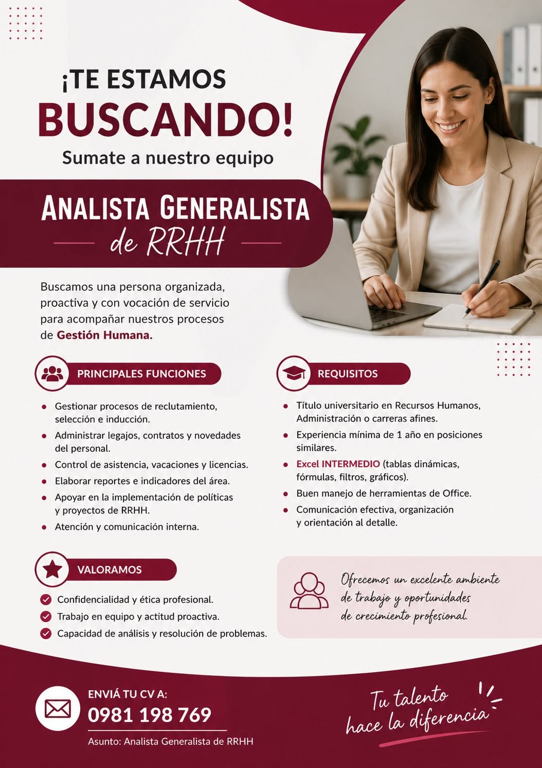 Oferta laboral: Analista Generalista