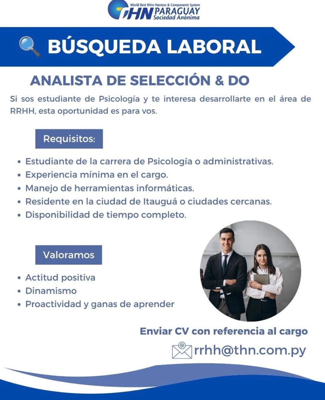 Oferta laboral: Analista De Selección & DO — THN
