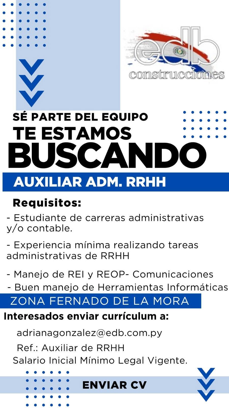 Oferta laboral: Auxiliar Administrativo RRHH — EDB