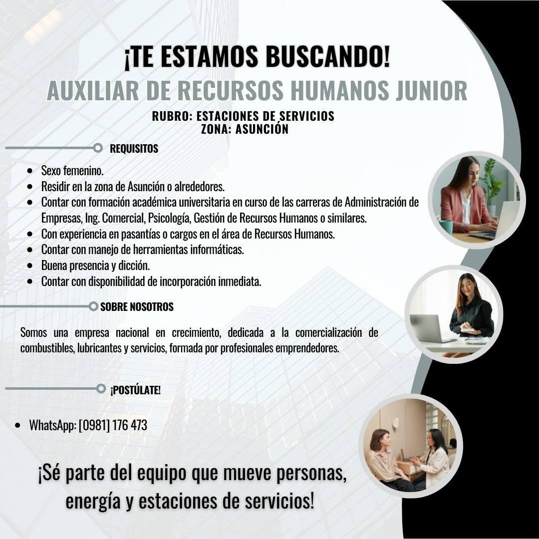 Oferta laboral: Auxiliar De RRHH — Petrosur