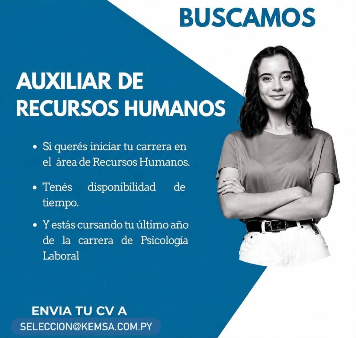 Oferta laboral: Auxiliar De Recursos Humanos — Kemsa