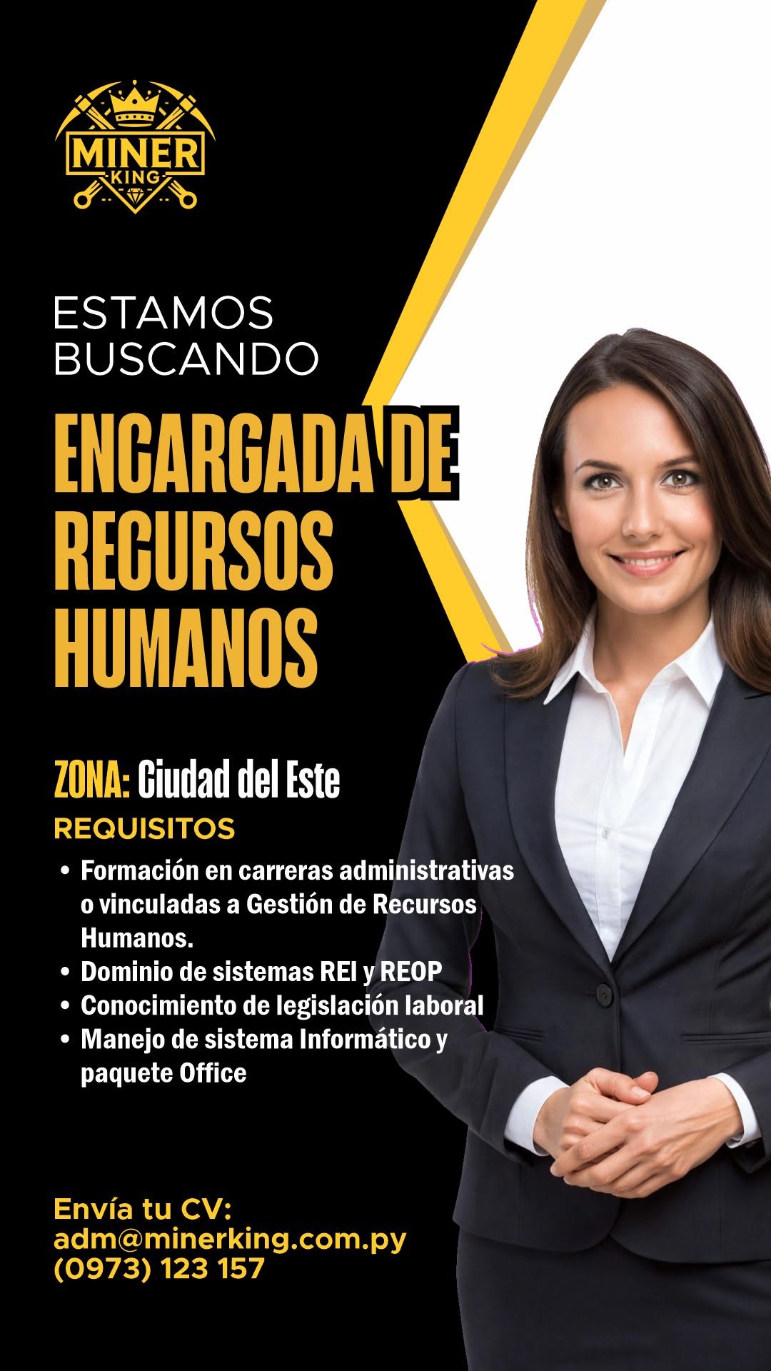 Oferta laboral: Encargada De Recursos Humanos — Minerking