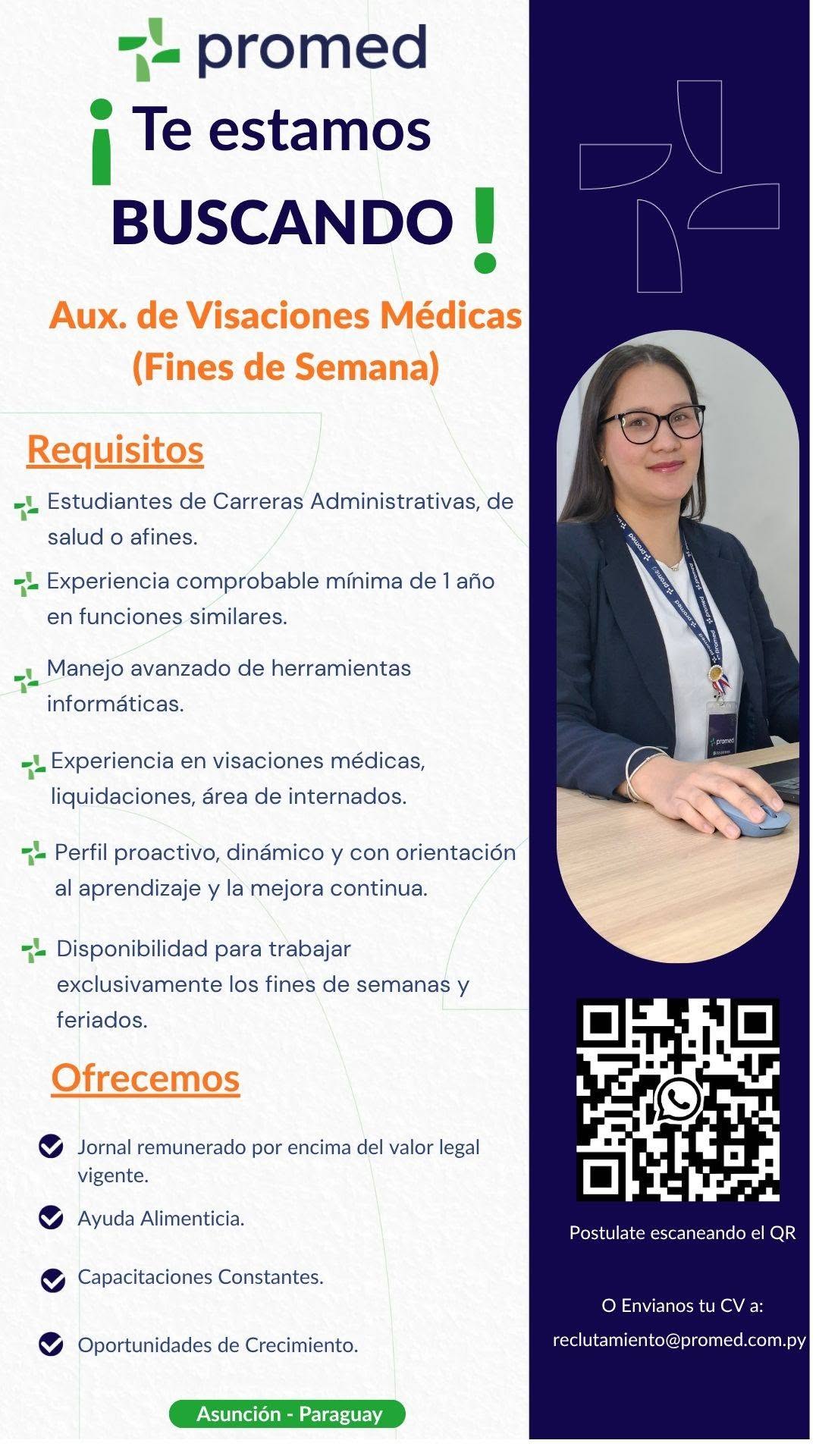 Oferta laboral: Auxiliar De Visaciones Médicas — Promed