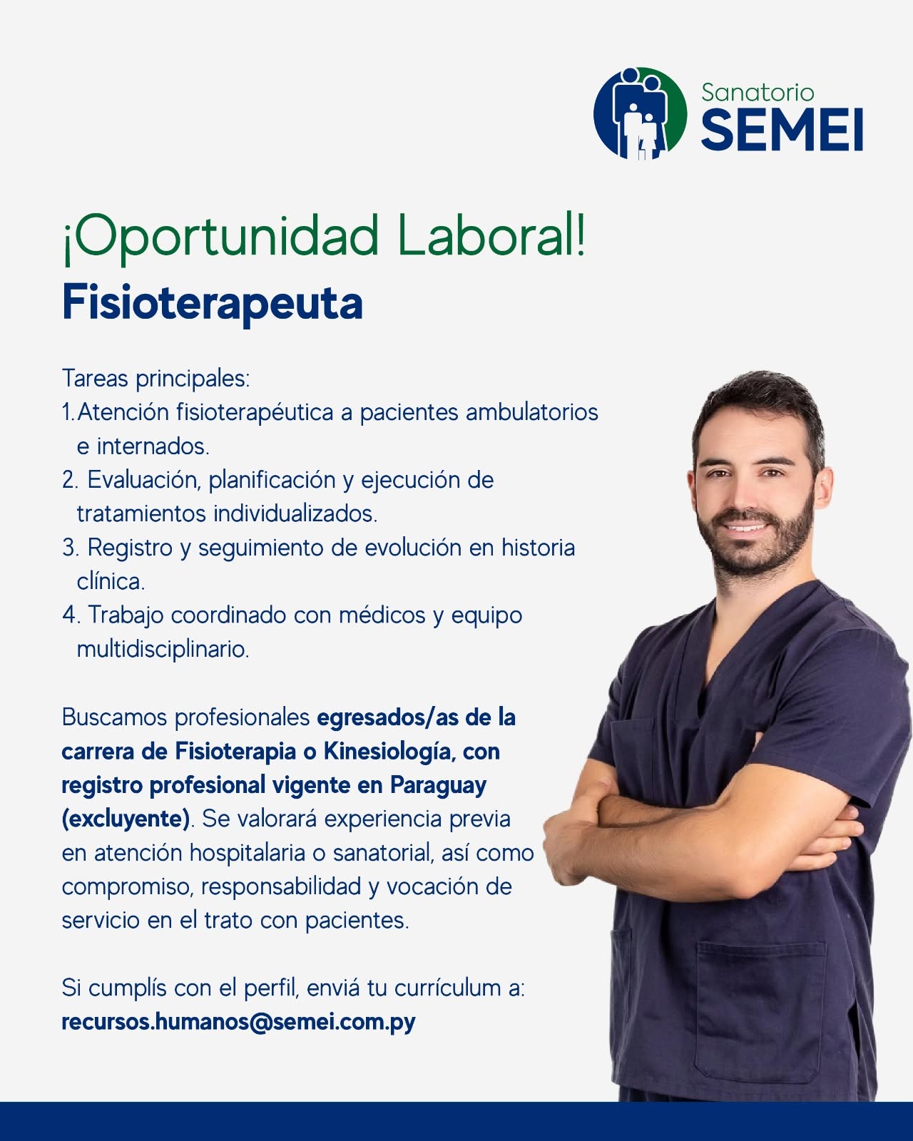 Oferta laboral: Fisioterapeuta — Semei