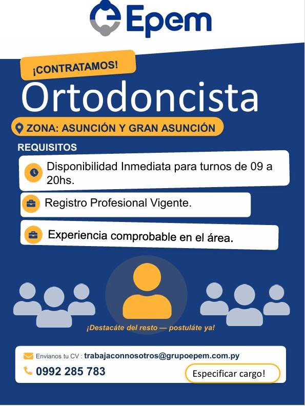 Oferta laboral: Ortodoncista — Grupo Epem