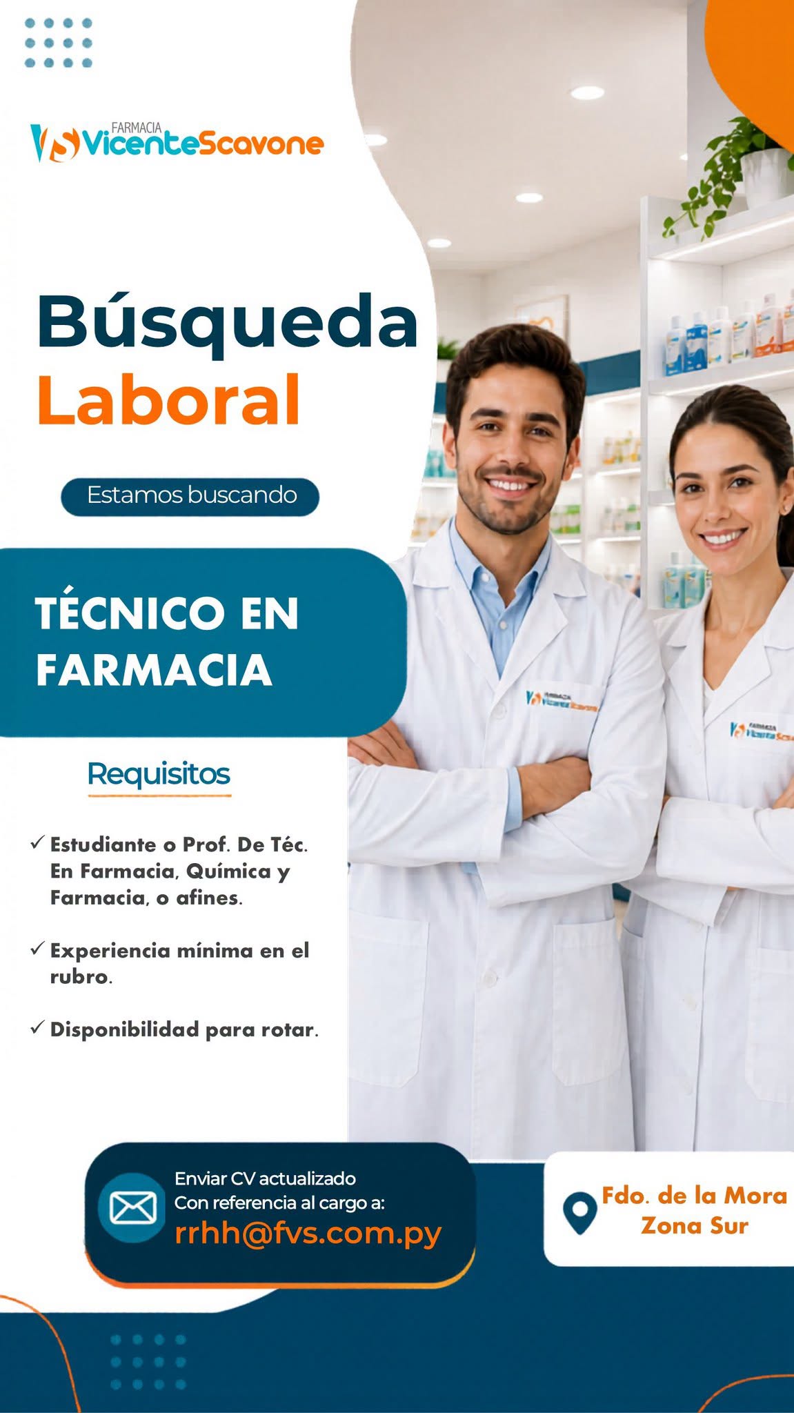 Oferta laboral: Técnico En Farmacia — FVS