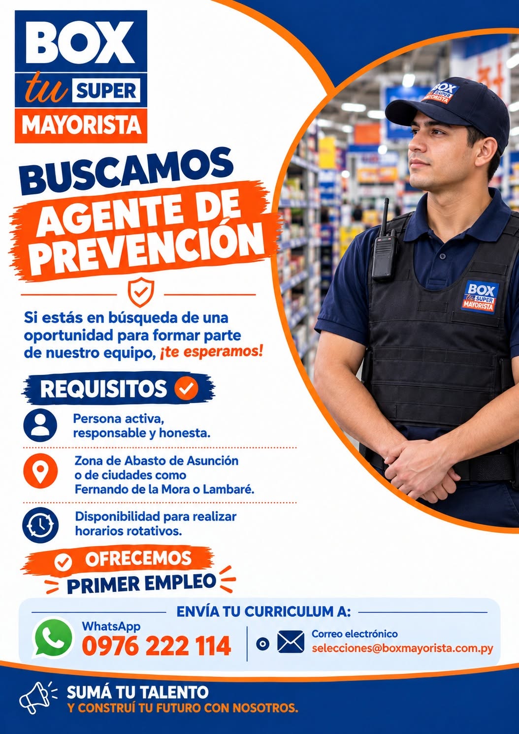 Oferta laboral: Agente De Prevención — Box Mayorista
