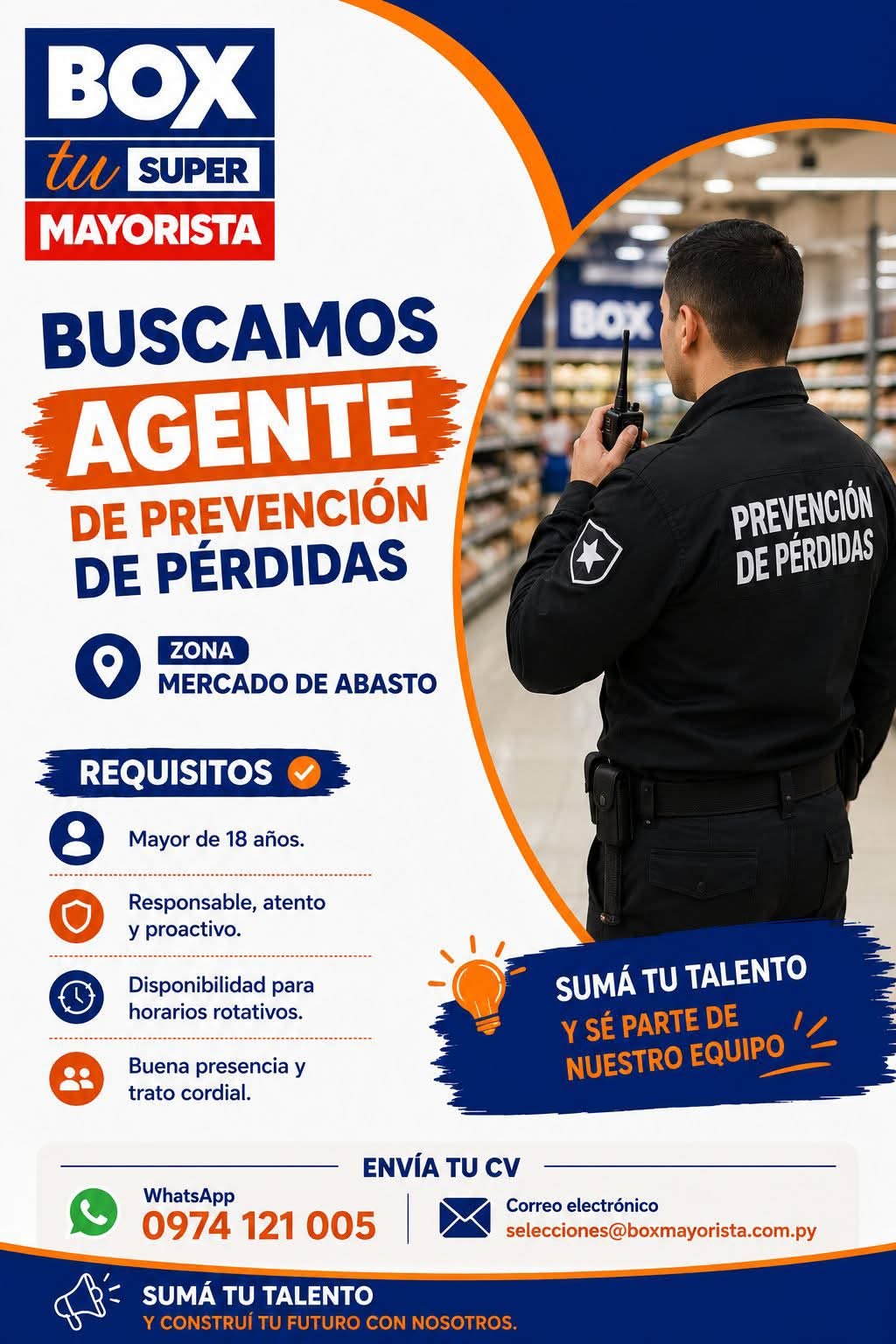 Oferta laboral: Agente De Prevención De Pérdidas — Box Mayorista