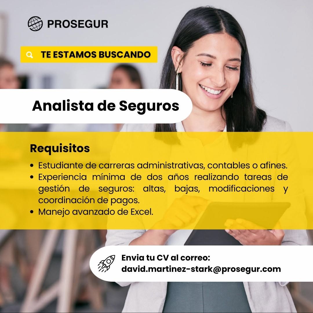 Oferta laboral: Analista De Seguros — Prosegur