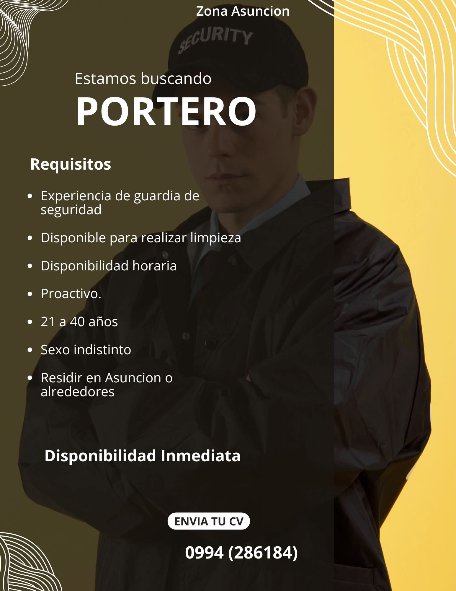 Oferta laboral: Portero
