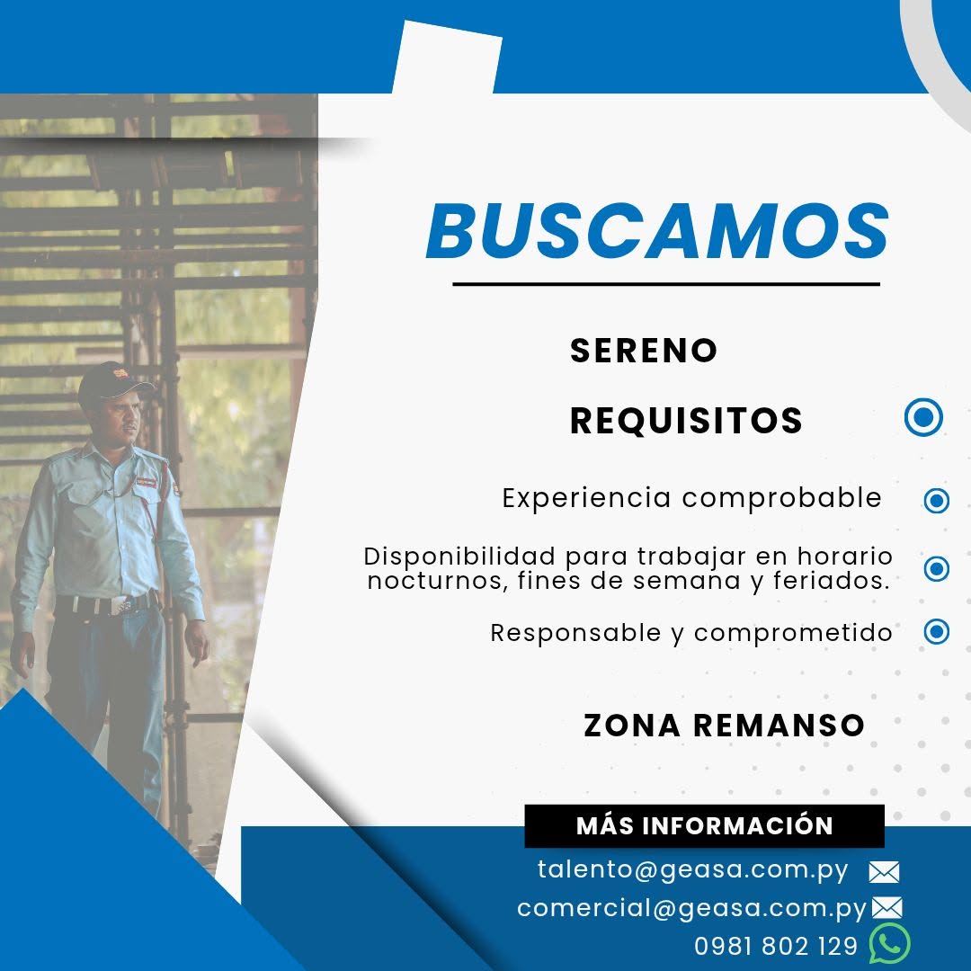 Oferta laboral: Sereno — Geasa