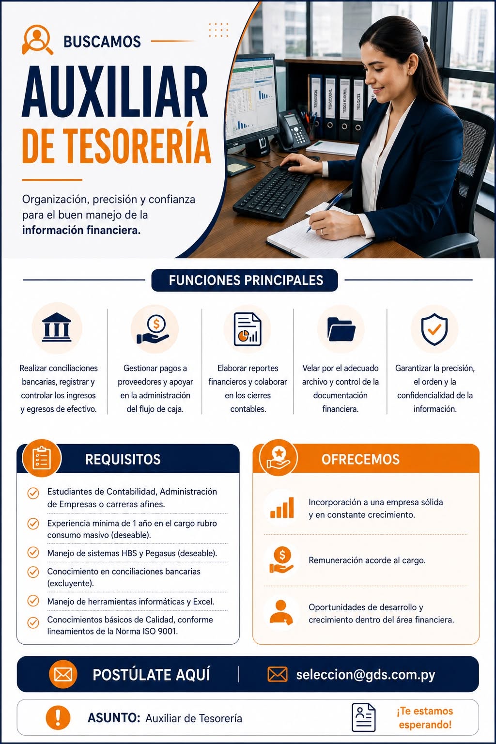 Oferta laboral: Auxiliar De Tesorería — GDS