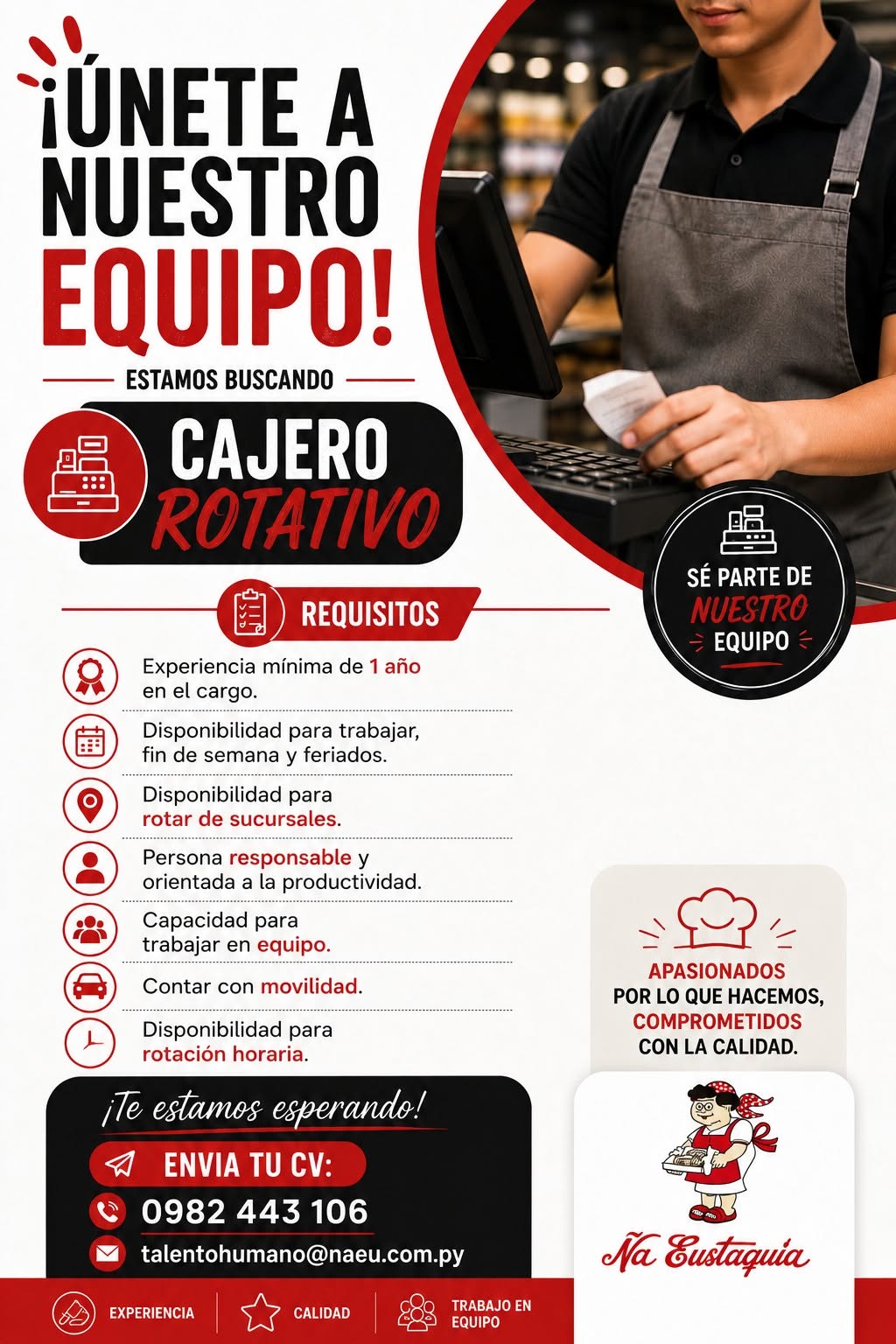 Oferta laboral: Cajero — Ña Eustequia